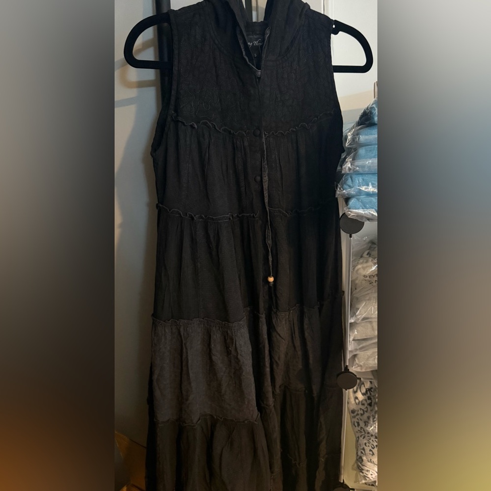 Young Threads Black Tiered Maxi Dress